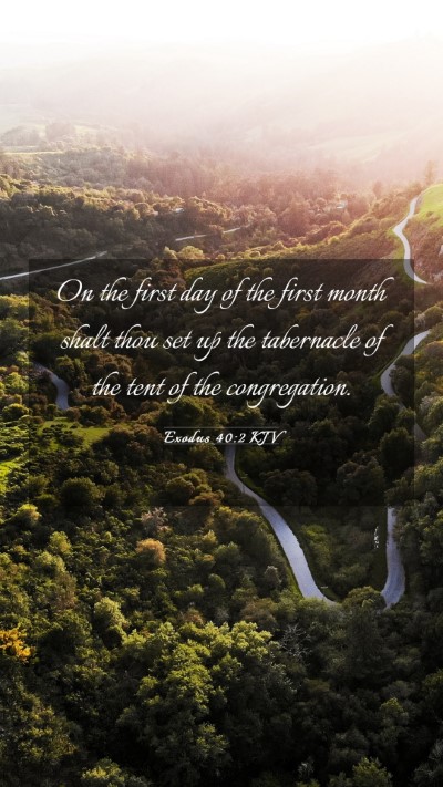 Picture 03 - Exodus 40:2 KJV Mobile Phone Wallpaper - On the first day of the first month shalt thou - Mobile Bible Verse Wallpaper