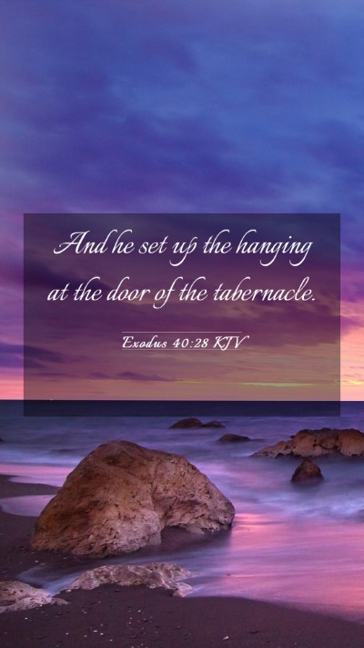 Picture 03 - Exodus 40:28 KJV Mobile Phone Wallpaper - And he set up the hanging at the door of the - Mobile Bible Verse Wallpaper
