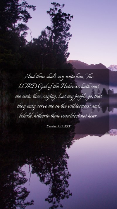 Picture 03 - Exodus 7:16 KJV Mobile Phone Wallpaper - And thou shalt say unto him, The LORD God of the - Mobile Bible Verse Wallpaper