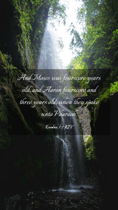 Picture 03 - Exodus 7:7 KJV Mobile Phone Wallpaper - And Moses was fourscore years old, and Aaron - Mobile Bible Verse Wallpaper