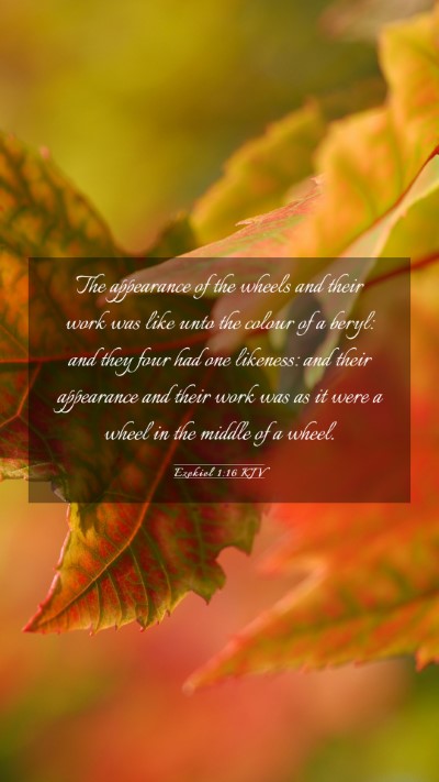 Picture 03 - Ezekiel 1:16 KJV Mobile Phone Wallpaper - The appearance of the wheels and their work was - Mobile Bible Verse Wallpaper