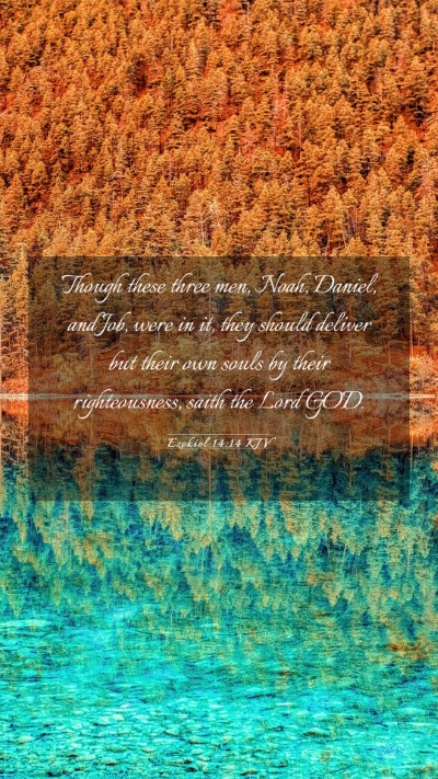 Picture 03 - Ezekiel 14:14 KJV Mobile Phone Wallpaper - Though these three men, Noah, Daniel, and Job, - Mobile Bible Verse Wallpaper