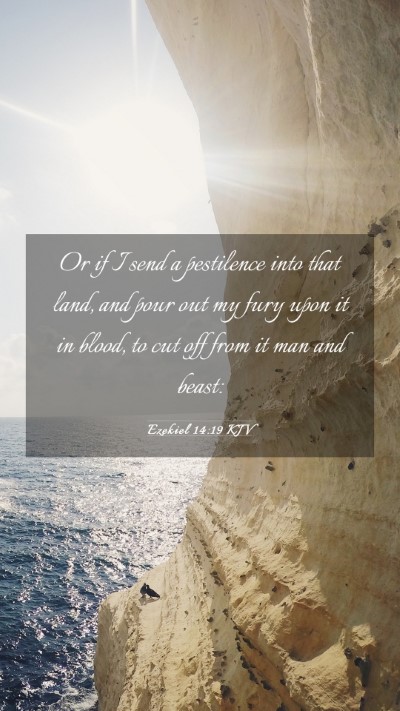 Picture 03 - Ezekiel 14:19 KJV Mobile Phone Wallpaper - Or if I send a pestilence into that land, and - Mobile Bible Verse Wallpaper
