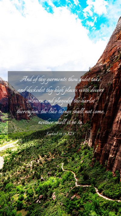 Picture 03 - Ezekiel 16:16 KJV Mobile Phone Wallpaper - And of thy garments thou didst take, and deckedst - Mobile Bible Verse Wallpaper