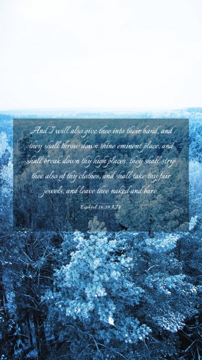 Picture 03 - Ezekiel 16:39 KJV Mobile Phone Wallpaper - And I will also give thee into their hand, and - Mobile Bible Verse Wallpaper