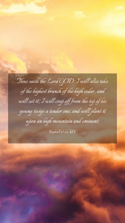 Picture 03 - Ezekiel 17:22 KJV Mobile Phone Wallpaper - Thus saith the Lord GOD; I will also take of the - Mobile Bible Verse Wallpaper