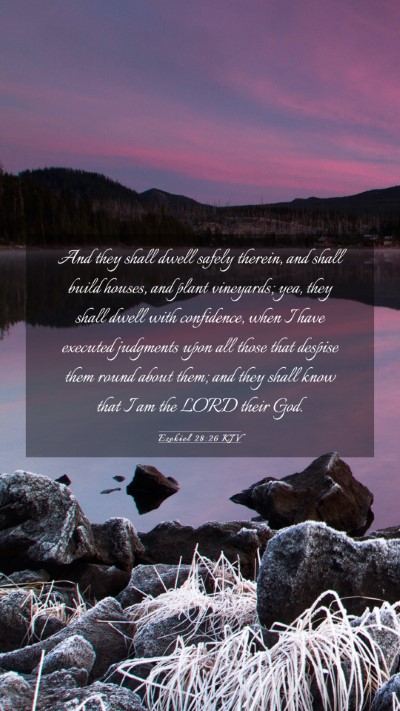 Picture 03 - Ezekiel 28:26 KJV Mobile Phone Wallpaper - And they shall dwell safely therein, and shall - Mobile Bible Verse Wallpaper