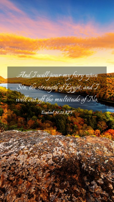 Picture 03 - Ezekiel 30:15 KJV Mobile Phone Wallpaper - And I will pour my fury upon Sin, the strength of - Mobile Bible Verse Wallpaper