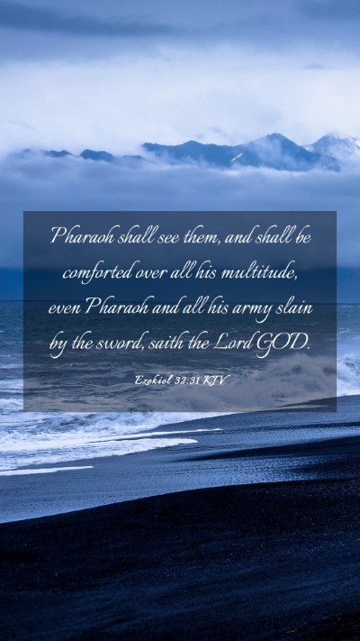 Picture 03 - Ezekiel 32:31 KJV Mobile Phone Wallpaper - Pharaoh shall see them, and shall be comforted - Mobile Bible Verse Wallpaper