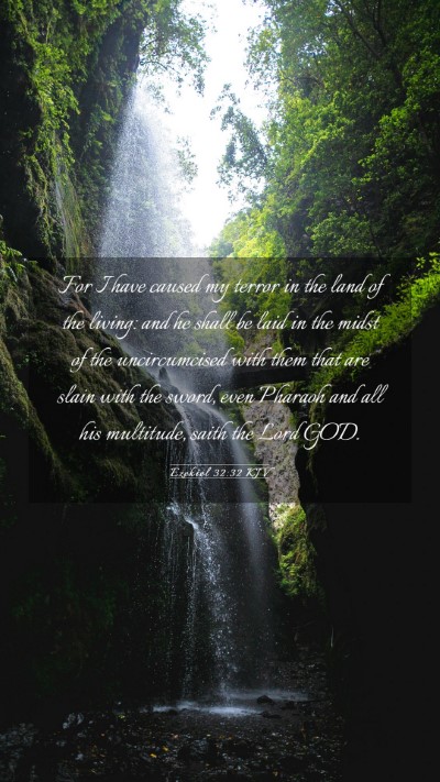 Picture 03 - Ezekiel 32:32 KJV Mobile Phone Wallpaper - For I have caused my terror in the land of the - Mobile Bible Verse Wallpaper