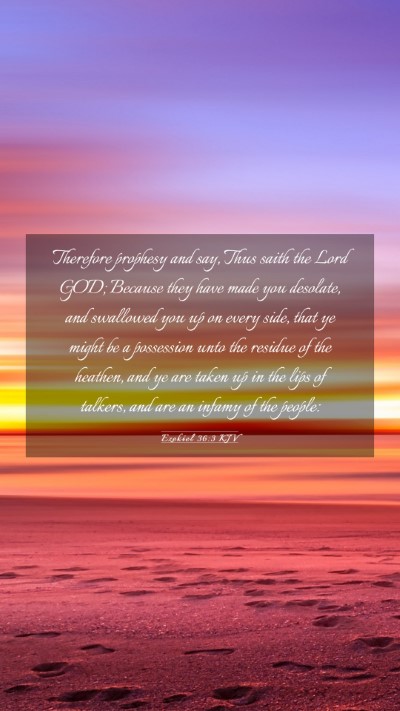 Picture 03 - Ezekiel 36:3 KJV Mobile Phone Wallpaper - Therefore prophesy and say, Thus saith the Lord - Mobile Bible Verse Wallpaper