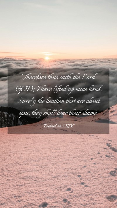 Picture 03 - Ezekiel 36:7 KJV Mobile Phone Wallpaper - Therefore thus saith the Lord GOD; I have lifted - Mobile Bible Verse Wallpaper