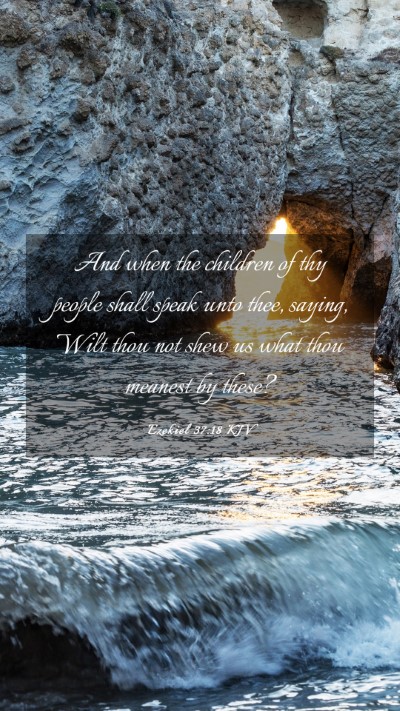 Picture 03 - Ezekiel 37:18 KJV Mobile Phone Wallpaper - And when the children of thy people shall speak - Mobile Bible Verse Wallpaper