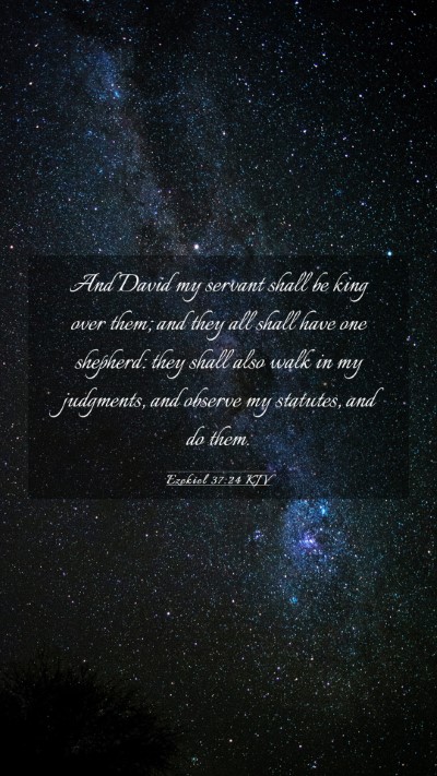 Picture 03 - Ezekiel 37:24 KJV Mobile Phone Wallpaper - And David my servant shall be king over them; and - Mobile Bible Verse Wallpaper