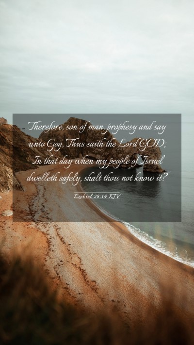 Picture 03 - Ezekiel 38:14 KJV Mobile Phone Wallpaper - Therefore, son of man, prophesy and say unto Gog, - Mobile Bible Verse Wallpaper