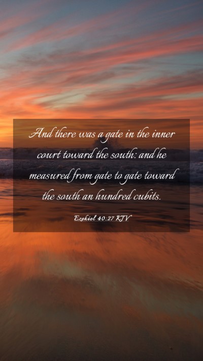 Picture 03 - Ezekiel 40:27 KJV Mobile Phone Wallpaper - And there was a gate in the inner court toward - Mobile Bible Verse Wallpaper