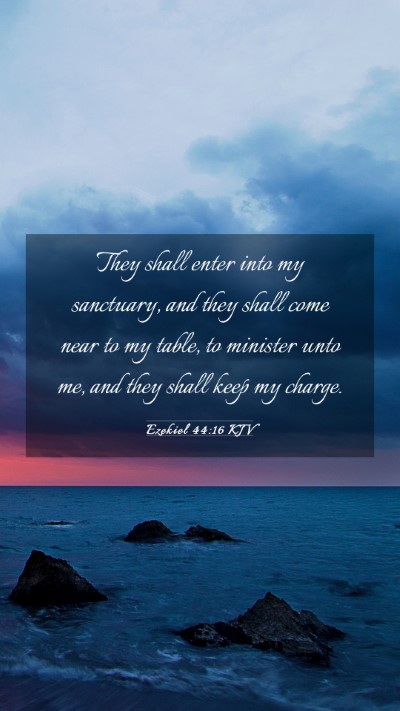 Picture 03 - Ezekiel 44:16 KJV Mobile Phone Wallpaper - They shall enter into my sanctuary, and they - Mobile Bible Verse Wallpaper