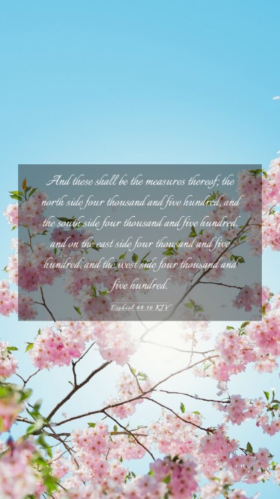 Picture 03 - Ezekiel 48:16 KJV Mobile Phone Wallpaper - And these shall be the measures thereof; the - Mobile Bible Verse Wallpaper
