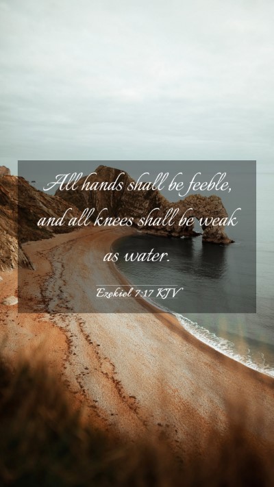 Picture 03 - Ezekiel 7:17 KJV Mobile Phone Wallpaper - All hands shall be feeble, and all knees shall be - Mobile Bible Verse Wallpaper