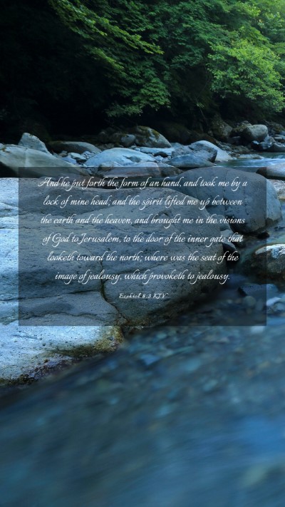 Picture 03 - Ezekiel 8:3 KJV Mobile Phone Wallpaper - And he put forth the form of an hand, and took me - Mobile Bible Verse Wallpaper