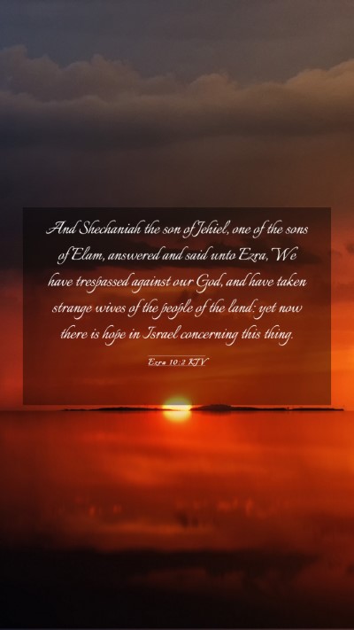 Picture 03 - Ezra 10:2 KJV Mobile Phone Wallpaper - And Shechaniah the son of Jehiel, one of the sons - Mobile Bible Verse Wallpaper