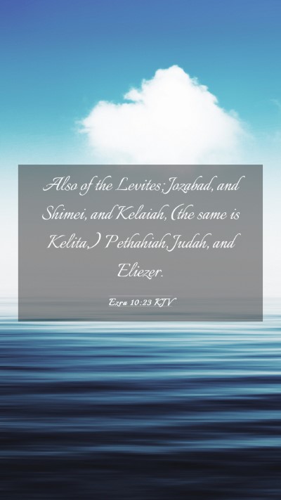 Picture 03 - Ezra 10:23 KJV Mobile Phone Wallpaper - Also of the Levites; Jozabad, and Shimei, and - Mobile Bible Verse Wallpaper