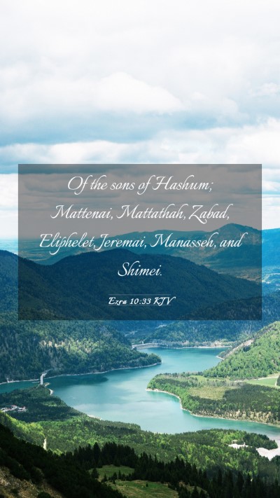 Picture 03 - Ezra 10:33 KJV Mobile Phone Wallpaper - Of the sons of Hashum; Mattenai, Mattathah, - Mobile Bible Verse Wallpaper