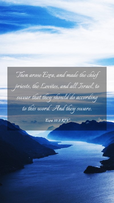Picture 03 - Ezra 10:5 KJV Mobile Phone Wallpaper - Then arose Ezra, and made the chief priests, the - Mobile Bible Verse Wallpaper