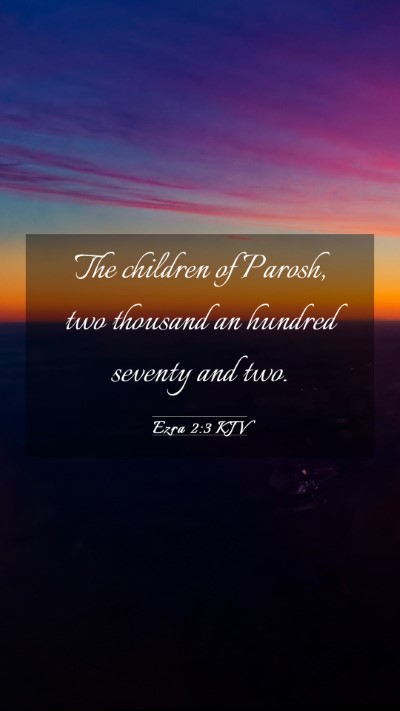 Picture 03 - Ezra 2:3 KJV Mobile Phone Wallpaper - The children of Parosh, two thousand an hundred - Mobile Bible Verse Wallpaper