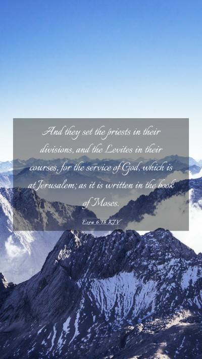 Picture 03 - Ezra 6:18 KJV Mobile Phone Wallpaper - And they set the priests in their divisions, and - Mobile Bible Verse Wallpaper