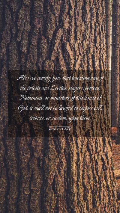 Picture 03 - Ezra 7:24 KJV Mobile Phone Wallpaper - Also we certify you, that touching any of the - Mobile Bible Verse Wallpaper