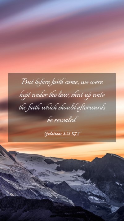 Picture 03 - Galatians 3:23 KJV Mobile Phone Wallpaper - But before faith came, we were kept under the - Mobile Bible Verse Wallpaper