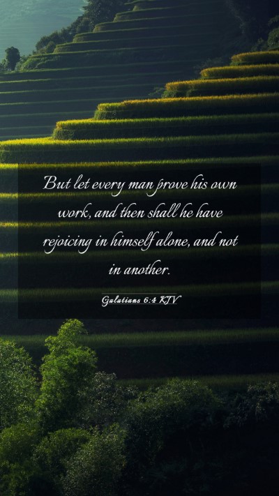Picture 03 - Galatians 6:4 KJV Mobile Phone Wallpaper - But let every man prove his own work, and then - Mobile Bible Verse Wallpaper