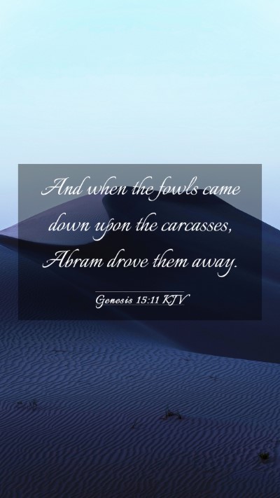 Picture 03 - Genesis 15:11 KJV Mobile Phone Wallpaper - And when the fowls came down upon the carcasses, - Mobile Bible Verse Wallpaper