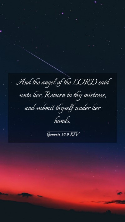 Picture 03 - Genesis 16:9 KJV Mobile Phone Wallpaper - And the angel of the LORD said unto her, Return - Mobile Bible Verse Wallpaper