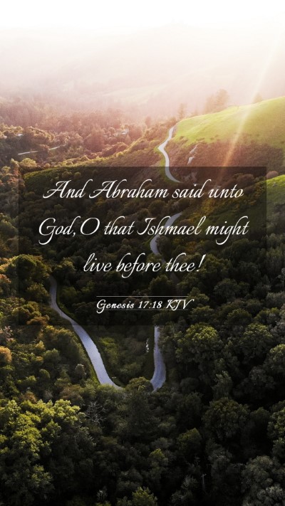 Picture 03 - Genesis 17:18 KJV Mobile Phone Wallpaper - And Abraham said unto God, O that Ishmael might - Mobile Bible Verse Wallpaper