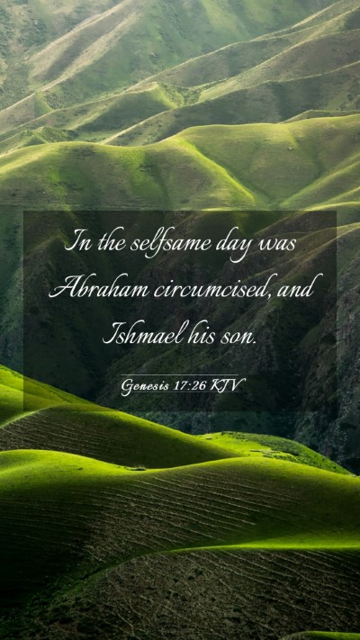 Picture 03 - Genesis 17:26 KJV Mobile Phone Wallpaper - In the selfsame day was Abraham circumcised, and - Mobile Bible Verse Wallpaper
