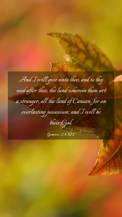 Picture 03 - Genesis 17:8 KJV Mobile Phone Wallpaper - And I will give unto thee, and to thy seed after - Mobile Bible Verse Wallpaper