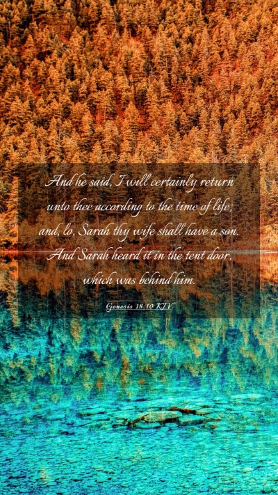 Picture 03 - Genesis 18:10 KJV Mobile Phone Wallpaper - And he said, I will certainly return unto thee - Mobile Bible Verse Wallpaper