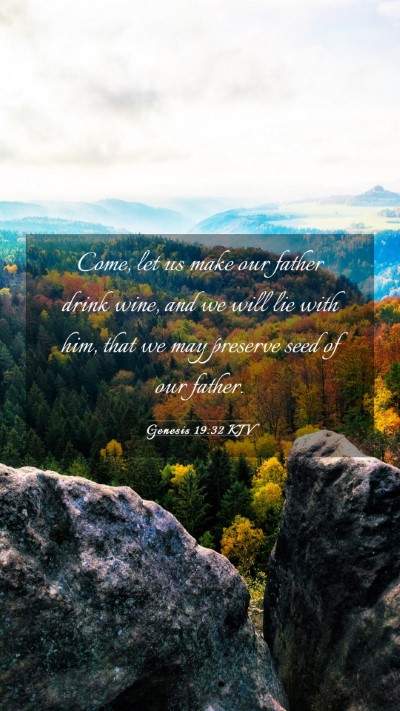 Picture 03 - Genesis 19:32 KJV Mobile Phone Wallpaper - Come, let us make our father drink wine, and we - Mobile Bible Verse Wallpaper