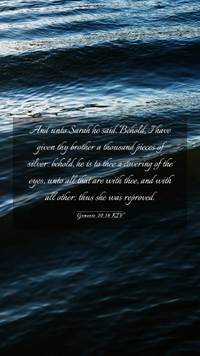 Picture 03 - Genesis 20:16 KJV Mobile Phone Wallpaper - And unto Sarah he said, Behold, I have given thy - Mobile Bible Verse Wallpaper