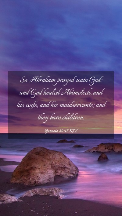 Picture 03 - Genesis 20:17 KJV Mobile Phone Wallpaper - So Abraham prayed unto God: and God healed - Mobile Bible Verse Wallpaper