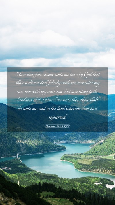 Picture 03 - Genesis 21:23 KJV Mobile Phone Wallpaper - Now therefore swear unto me here by God that thou - Mobile Bible Verse Wallpaper