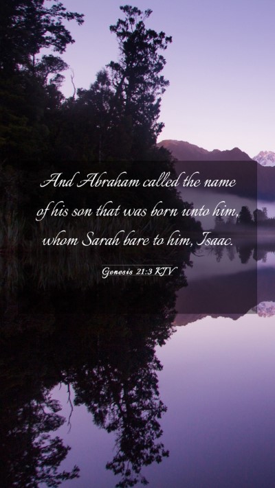 Picture 03 - Genesis 21:3 KJV Mobile Phone Wallpaper - And Abraham called the name of his son that was - Mobile Bible Verse Wallpaper