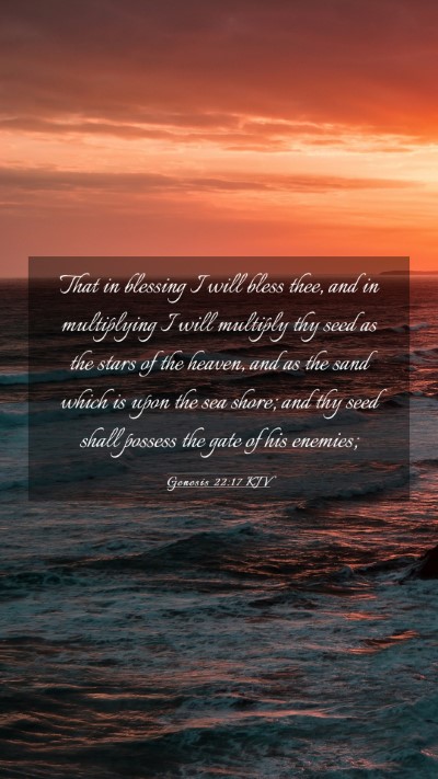 Picture 03 - Genesis 22:17 KJV Mobile Phone Wallpaper - That in blessing I will bless thee, and in - Mobile Bible Verse Wallpaper