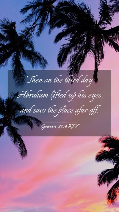 Picture 03 - Genesis 22:4 KJV Mobile Phone Wallpaper - Then on the third day Abraham lifted up his eyes, - Mobile Bible Verse Wallpaper