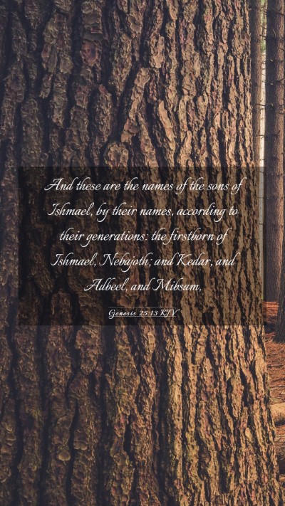 Picture 03 - Genesis 25:13 KJV Mobile Phone Wallpaper - And these are the names of the sons of Ishmael, - Mobile Bible Verse Wallpaper