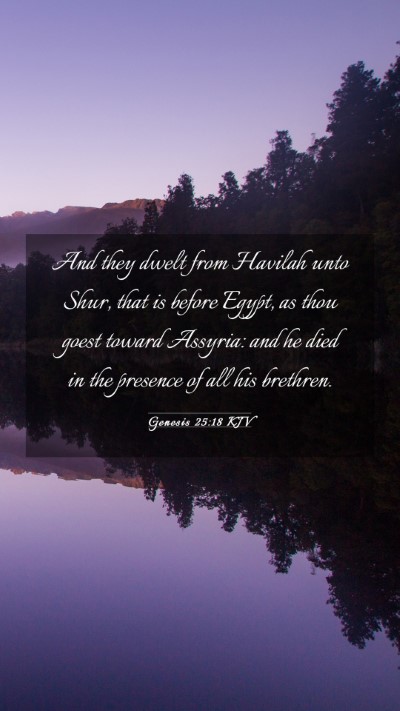 Picture 03 - Genesis 25:18 KJV Mobile Phone Wallpaper - And they dwelt from Havilah unto Shur, that is - Mobile Bible Verse Wallpaper