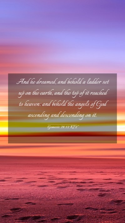 Picture 03 - Genesis 28:12 KJV Mobile Phone Wallpaper - And he dreamed, and behold a ladder set up on the - Mobile Bible Verse Wallpaper