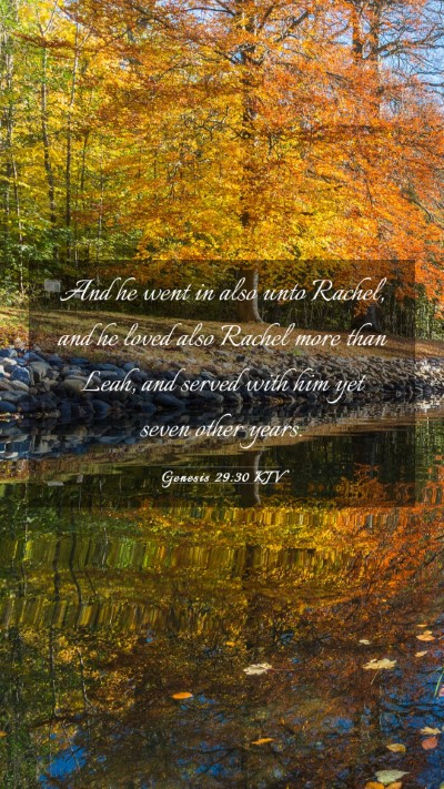 Picture 03 - Genesis 29:30 KJV Mobile Phone Wallpaper - And he went in also unto Rachel, and he loved - Mobile Bible Verse Wallpaper